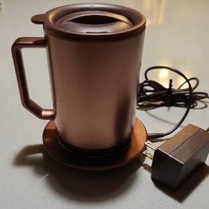 Electric Mug Warmer with Copper Finish